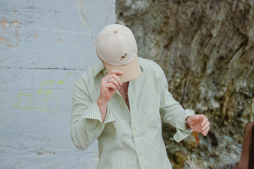 Crema/Beige Corduroy Baseball Cap by Ethan Galvan
