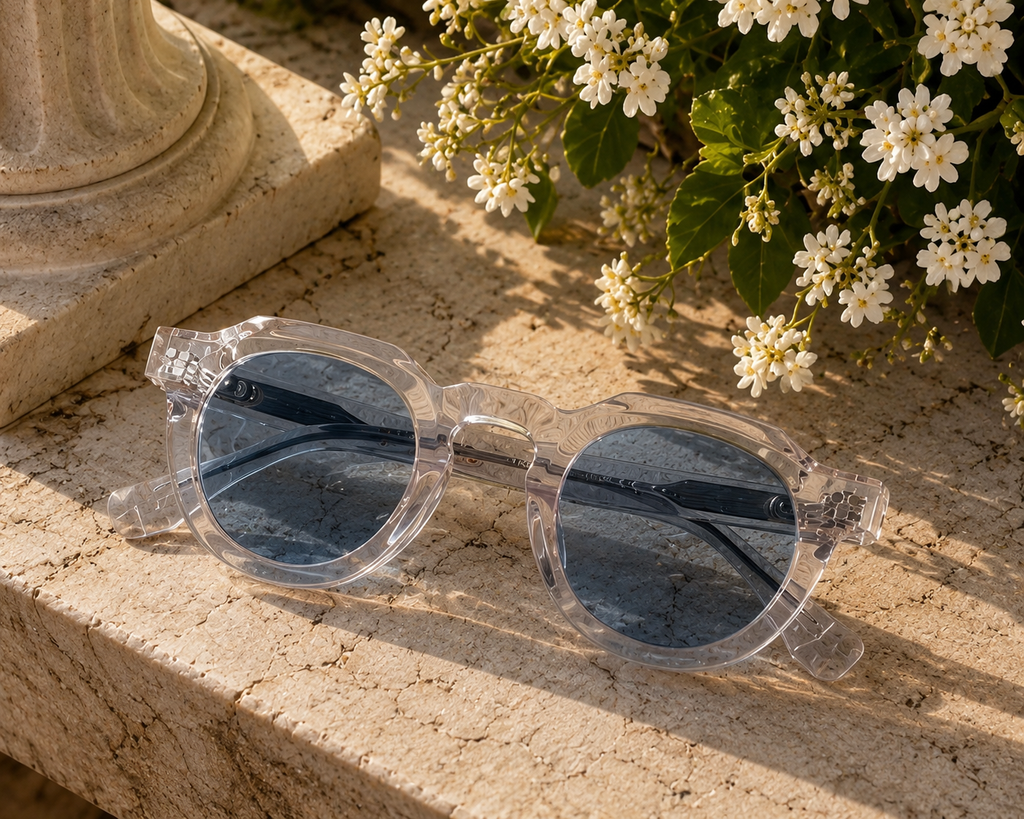 The Burkina Sunglasses | Transparent/Blue | by Ethan Galvan