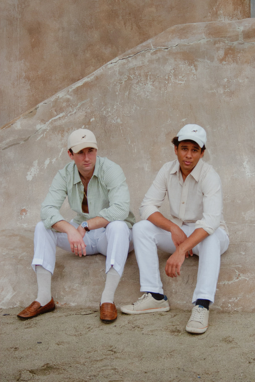 White Corduroy Baseball Cap by Ethan Galvan