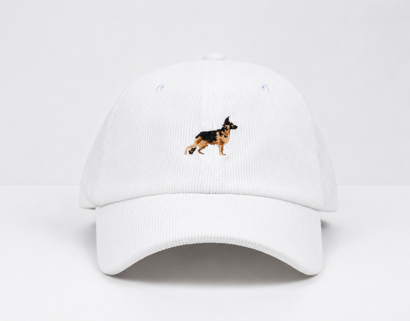White Corduroy Baseball Cap by Ethan Galvan