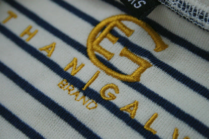 OCÉAN White/Navy Nautical Striped Hoodie