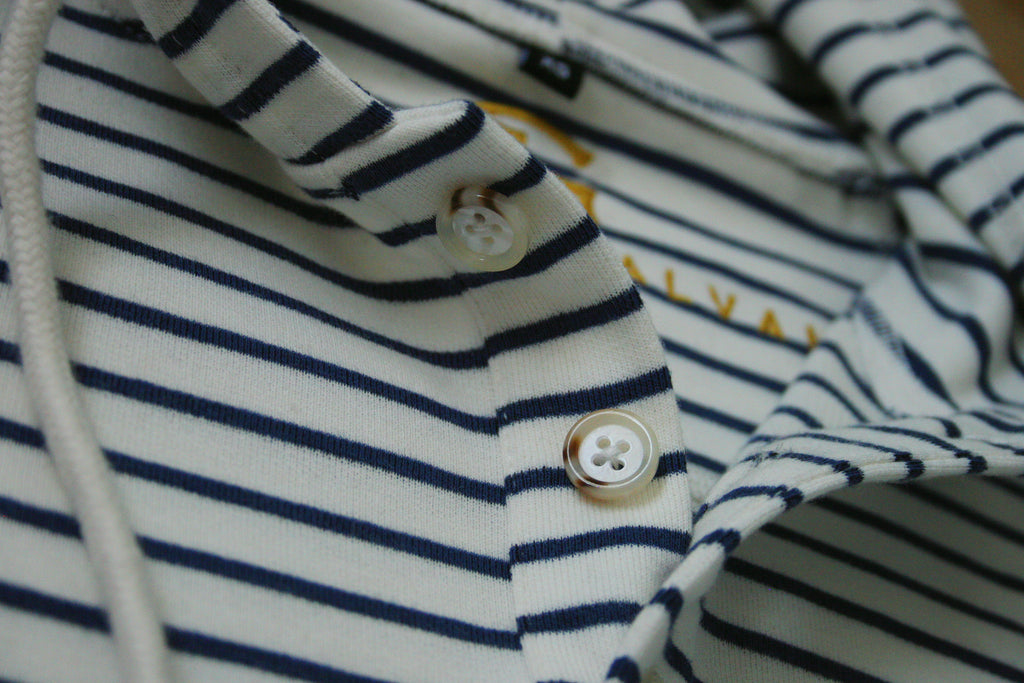OCÉAN White/Navy Nautical Striped Hoodie (Limited)
