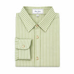 Men’s Pistachio/White Striped Dress Shirt by Ethan Galvan