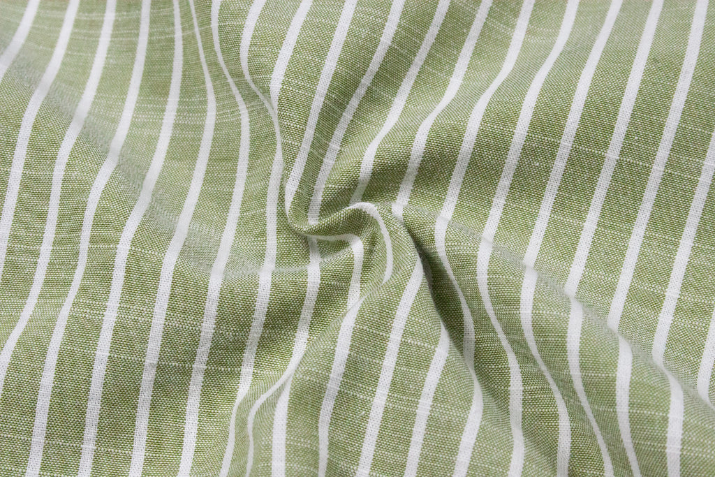 Men’s Pistachio/White Striped Dress Shirt by Ethan Galvan