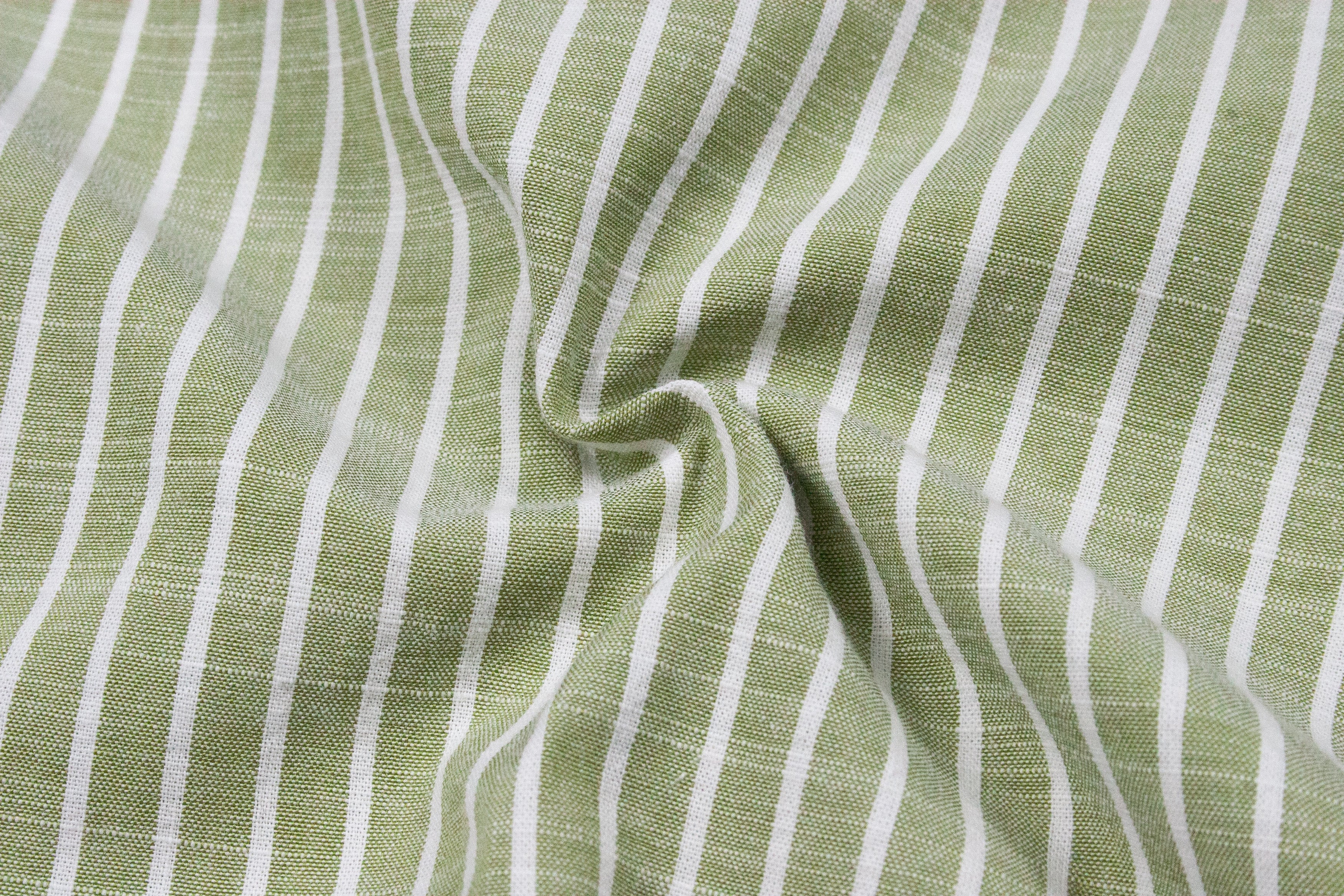 Men’s Pistachio/White Striped Dress Shirt by Ethan Galvan