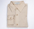 Men’s Beige/White Striped Dress Shirt by Ethan Galvan