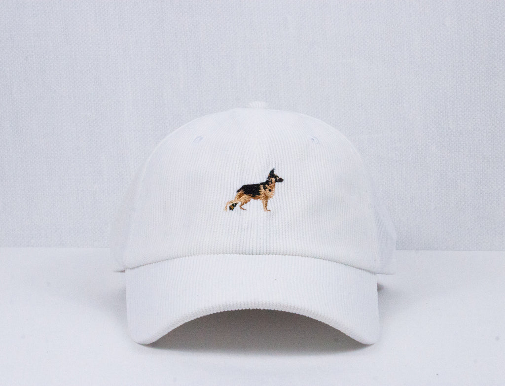 White Corduroy Baseball Cap by Ethan Galvan
