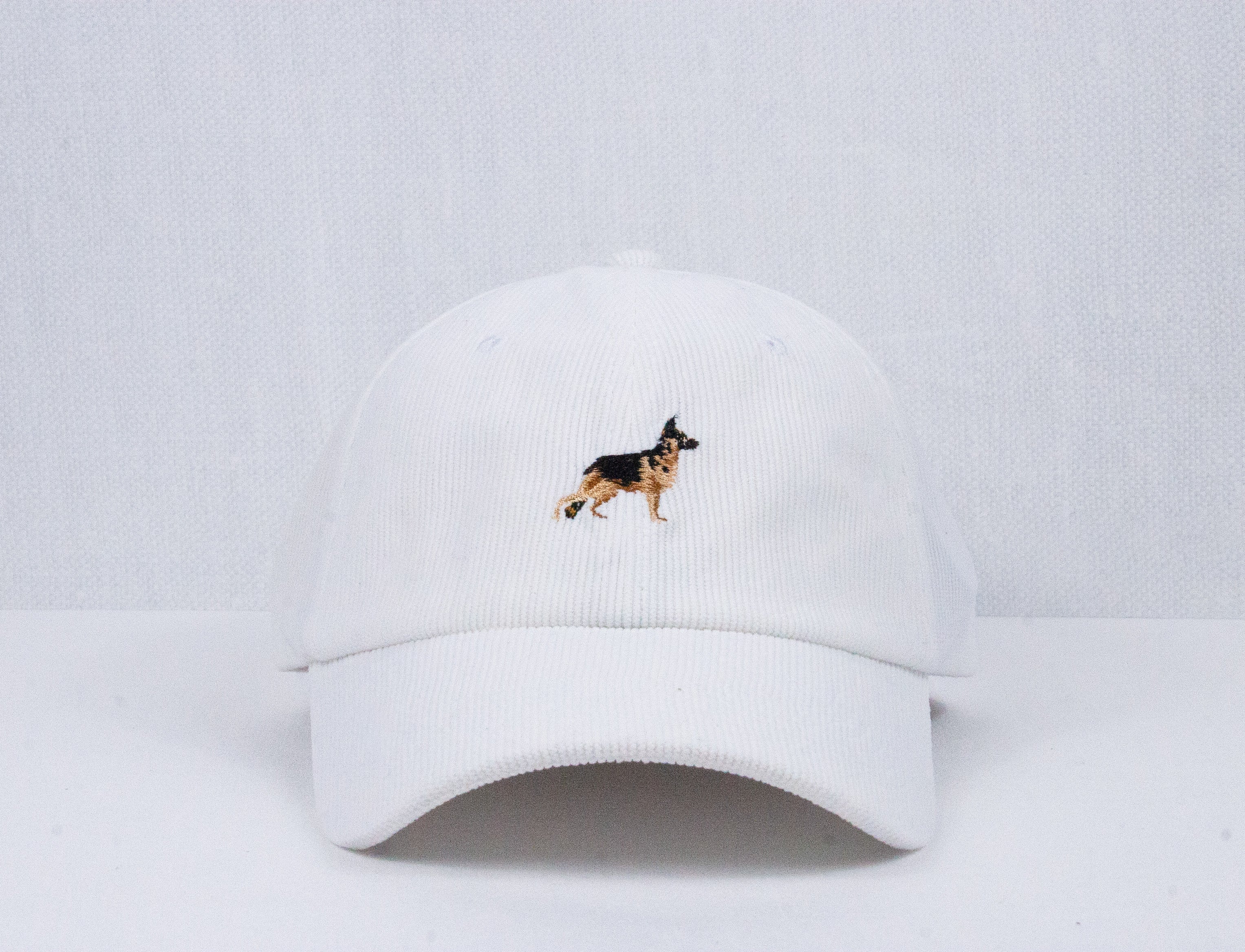 White Corduroy Baseball Cap by Ethan Galvan