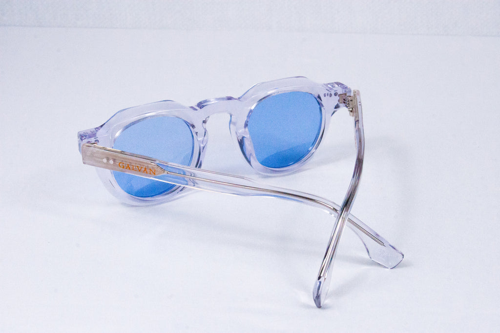The Burkina Sunglasses | Transparent/Tuareg Blue | by Ethan Galvan (PREORDER)